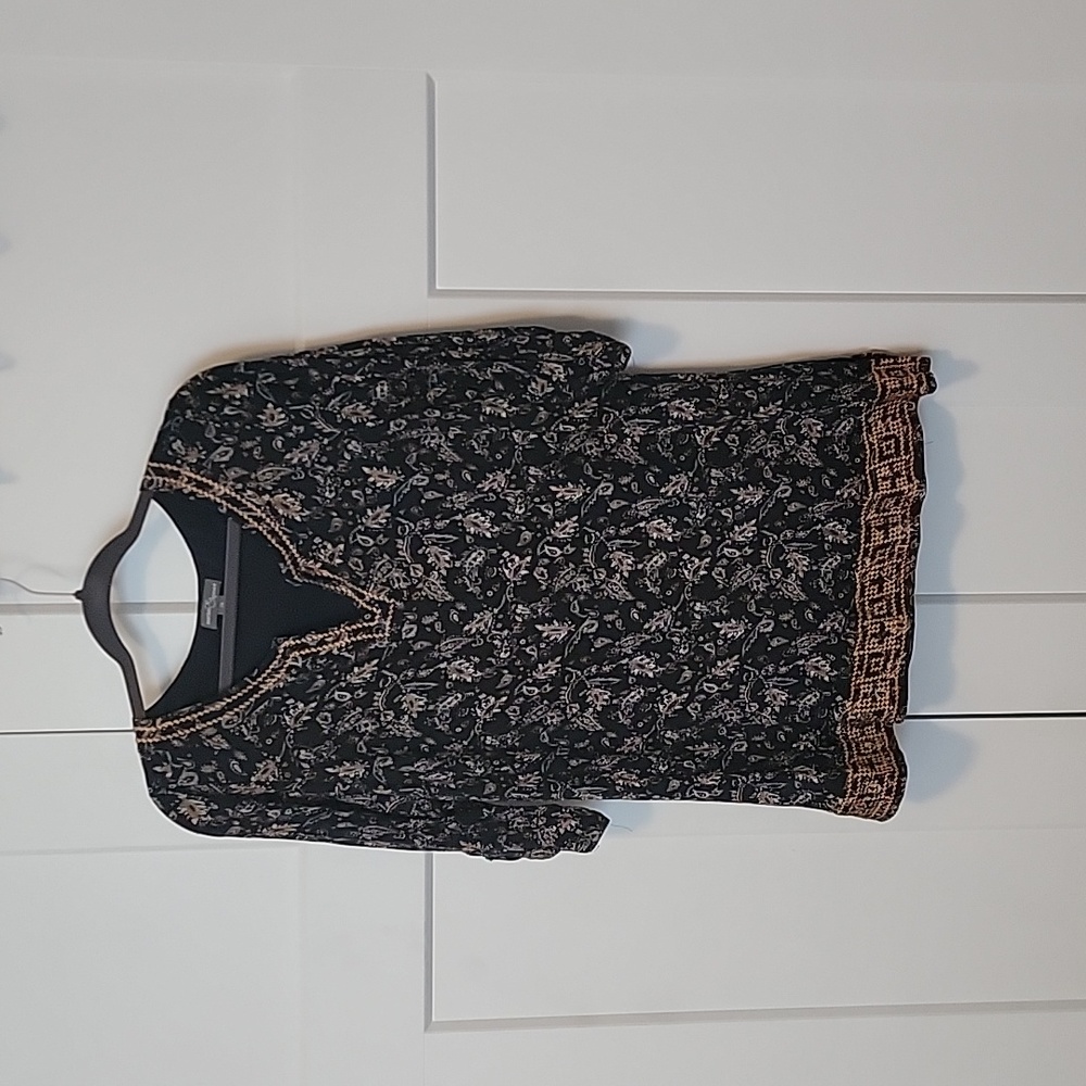 Women's Market & Spruce 3/4 sleeve tunic top size 1X Navy Rust